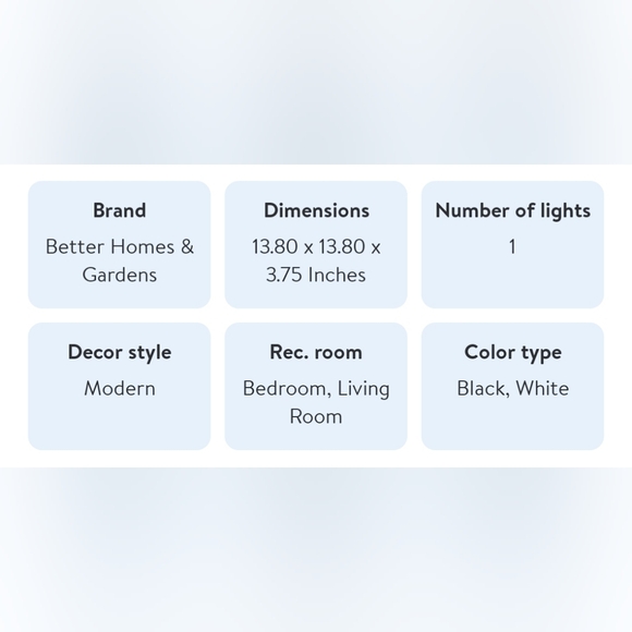 BH&G 14 Inch Integrated Metal Double Square Flush Mount Ceiling Light, Powder Co - Picture 5 of 5